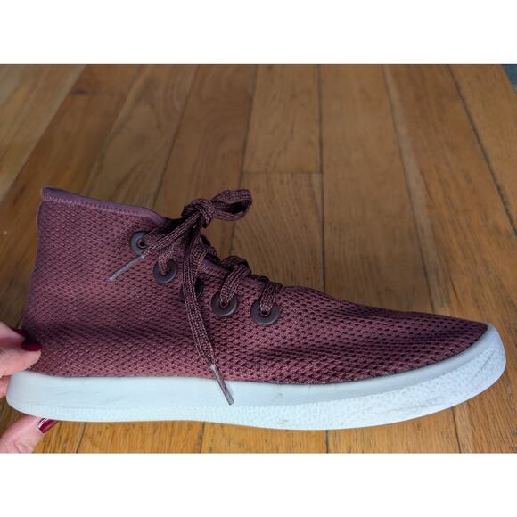 Allbirds Tree Toppers High Top Sneakers Burgundy Sustainable Wool Women's Size 8 - Picture 3 of 8
